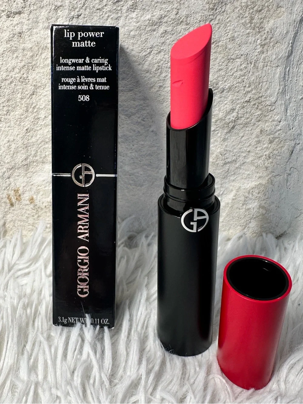 NEW Giorgio Armani Lip Power Matte Lipstick Shade 508 Eccentric